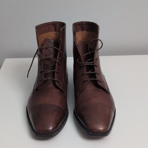 Ralph Lauren Purple Label Dark Brown Leather Boots